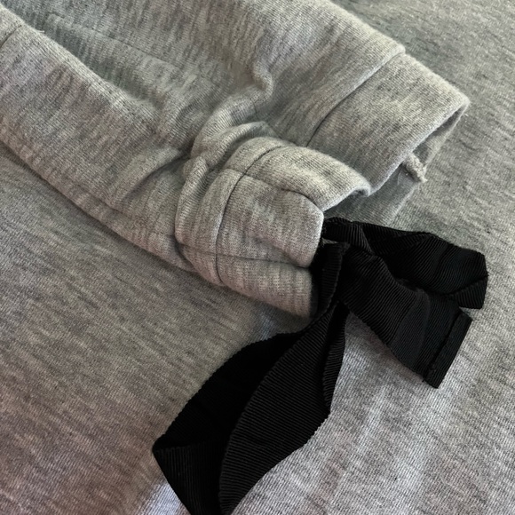 Ann Taylor Petite Gray Sweatshirt w/ Ribbon Tie Sleeves - Picture 4 of 6
